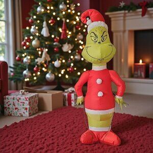 Dr Seuss Enterprises Inflatable Grinch Christmas Decoration Large 55 inches tall